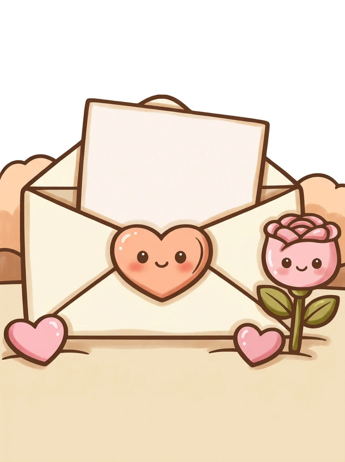 Love Letter with a Heart Seal coloring page, colored in