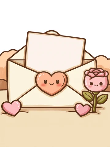 Love Letter with a Heart Seal coloring page, colored in